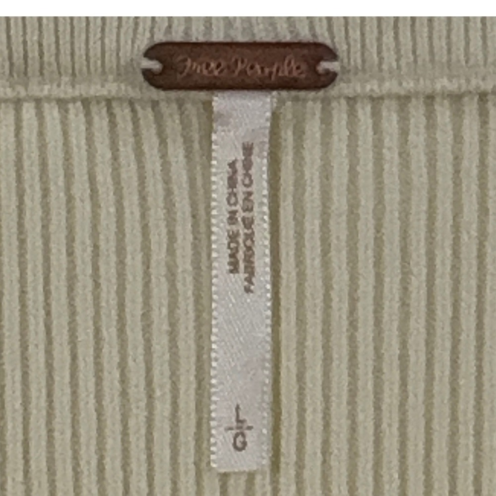 Free People Laurel Moonglow Ivory Ribbed Knit Skirt Womens Large W502 - Picture 3 of 9
